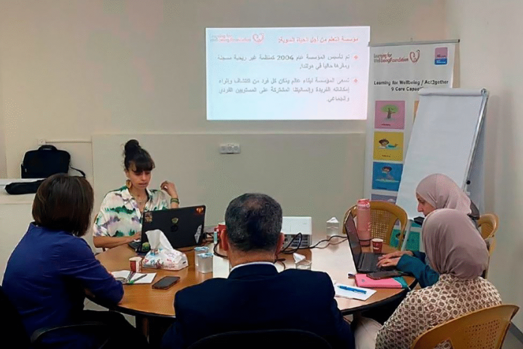 Mothers and teachers participating in Act2gether Palestine's well-being programme